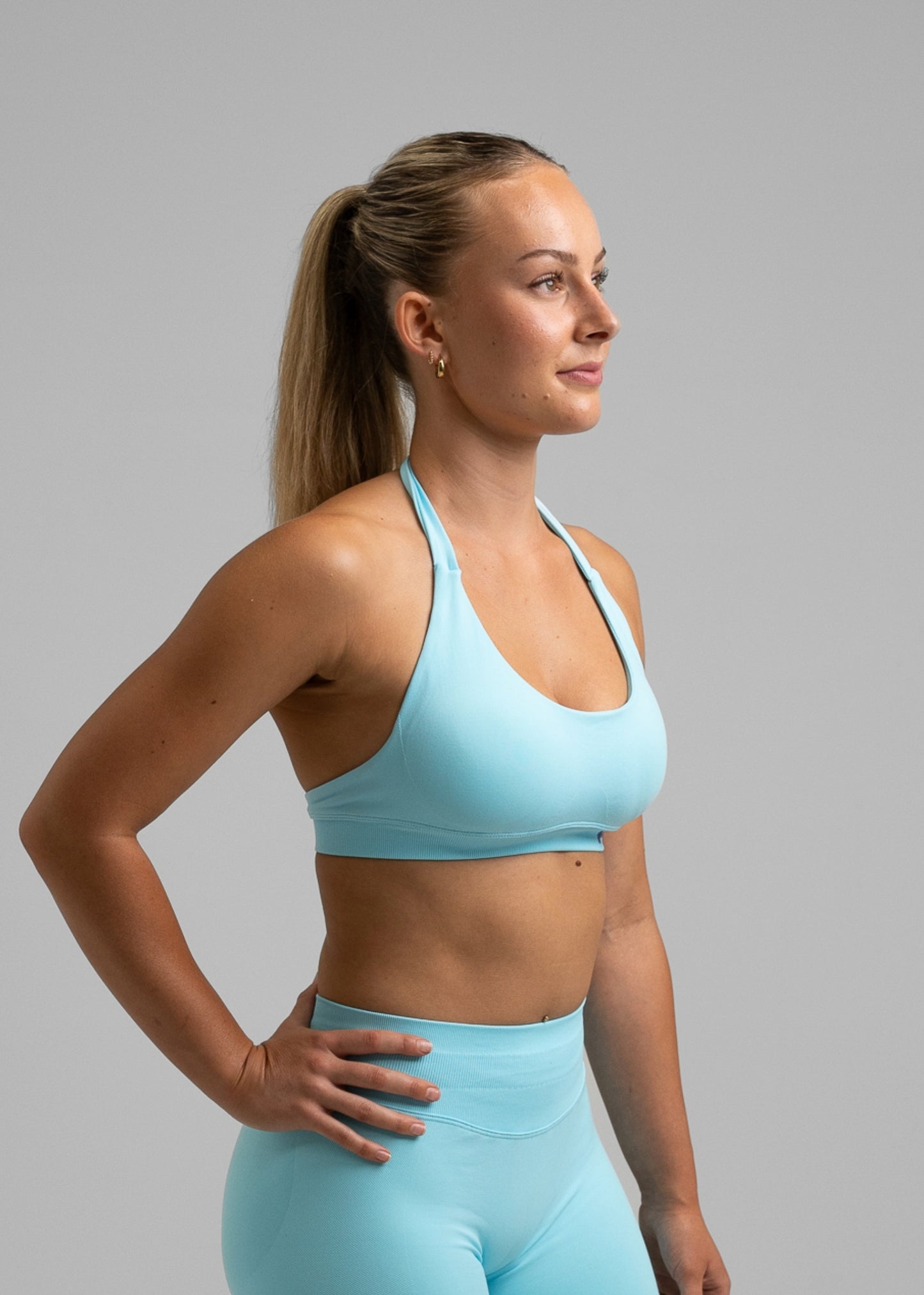 Absolute Halter Sports Bra - Sky