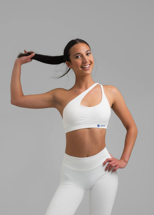 Absolute Asymmetry Sports Bra - Innocent White