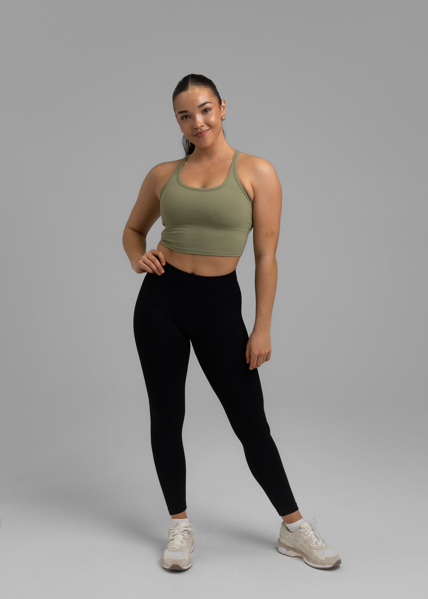UrbanRacer Cropped Tank Top - Olive