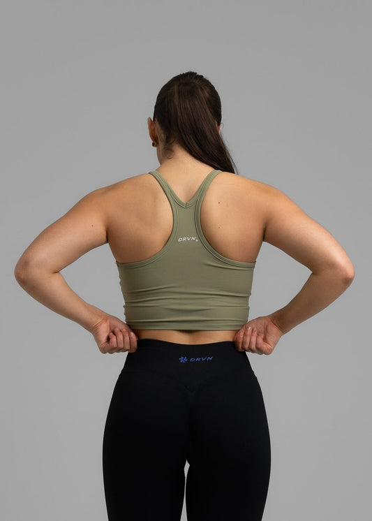 UrbanRacer Cropped Tank Top - Olive
