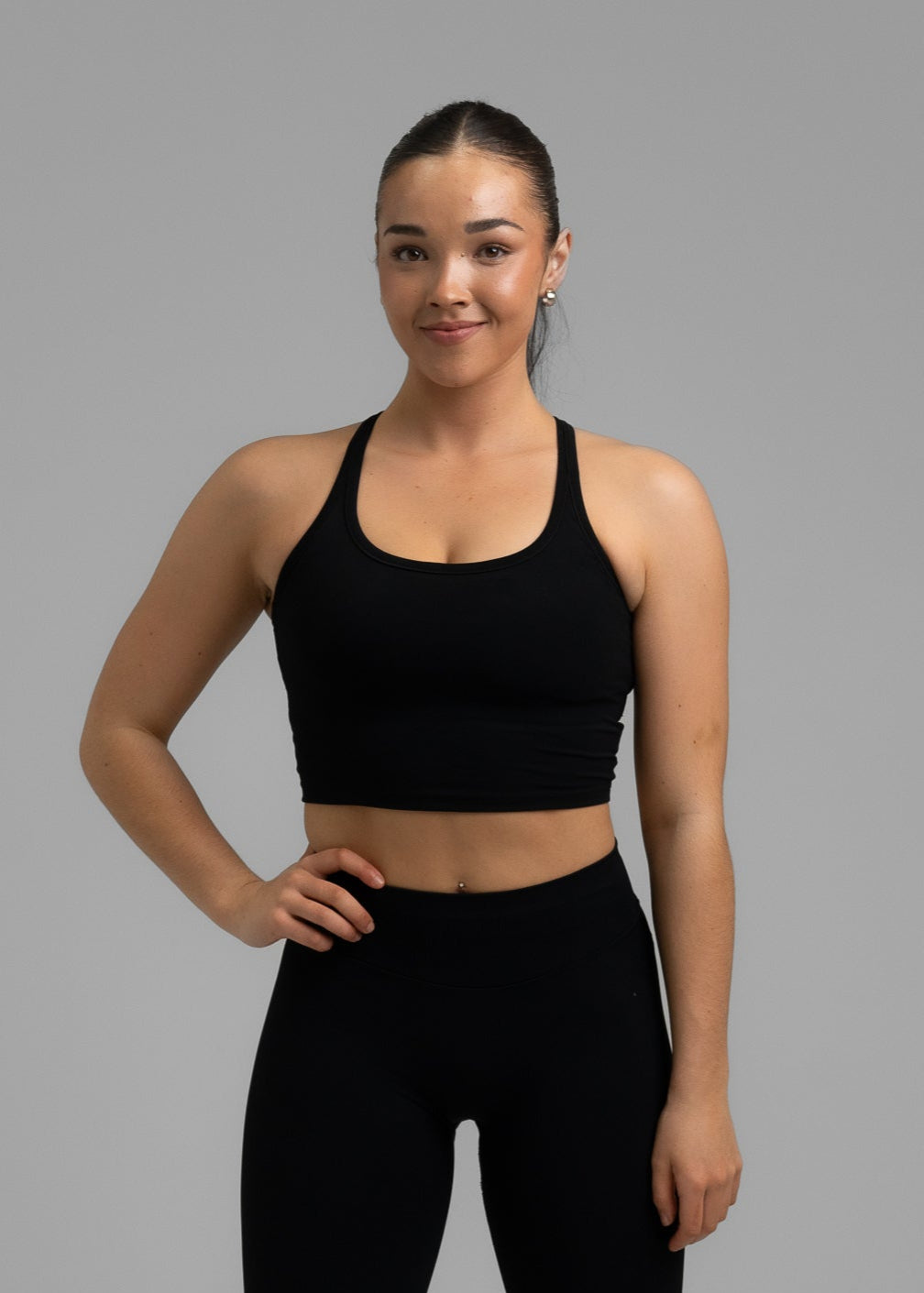 UrbanRacer Cropped Tank Top- Black