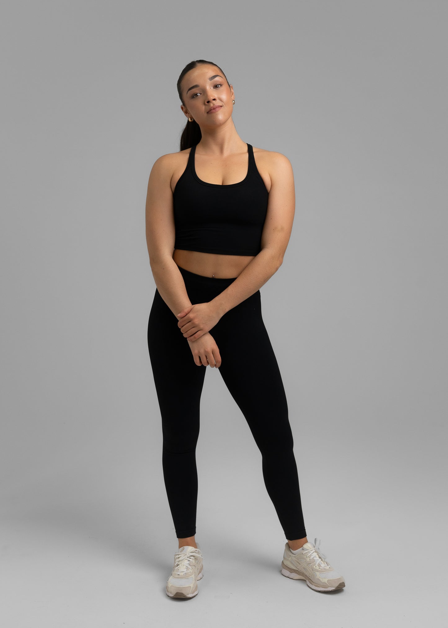 UrbanRacer Cropped Tank Top- Black