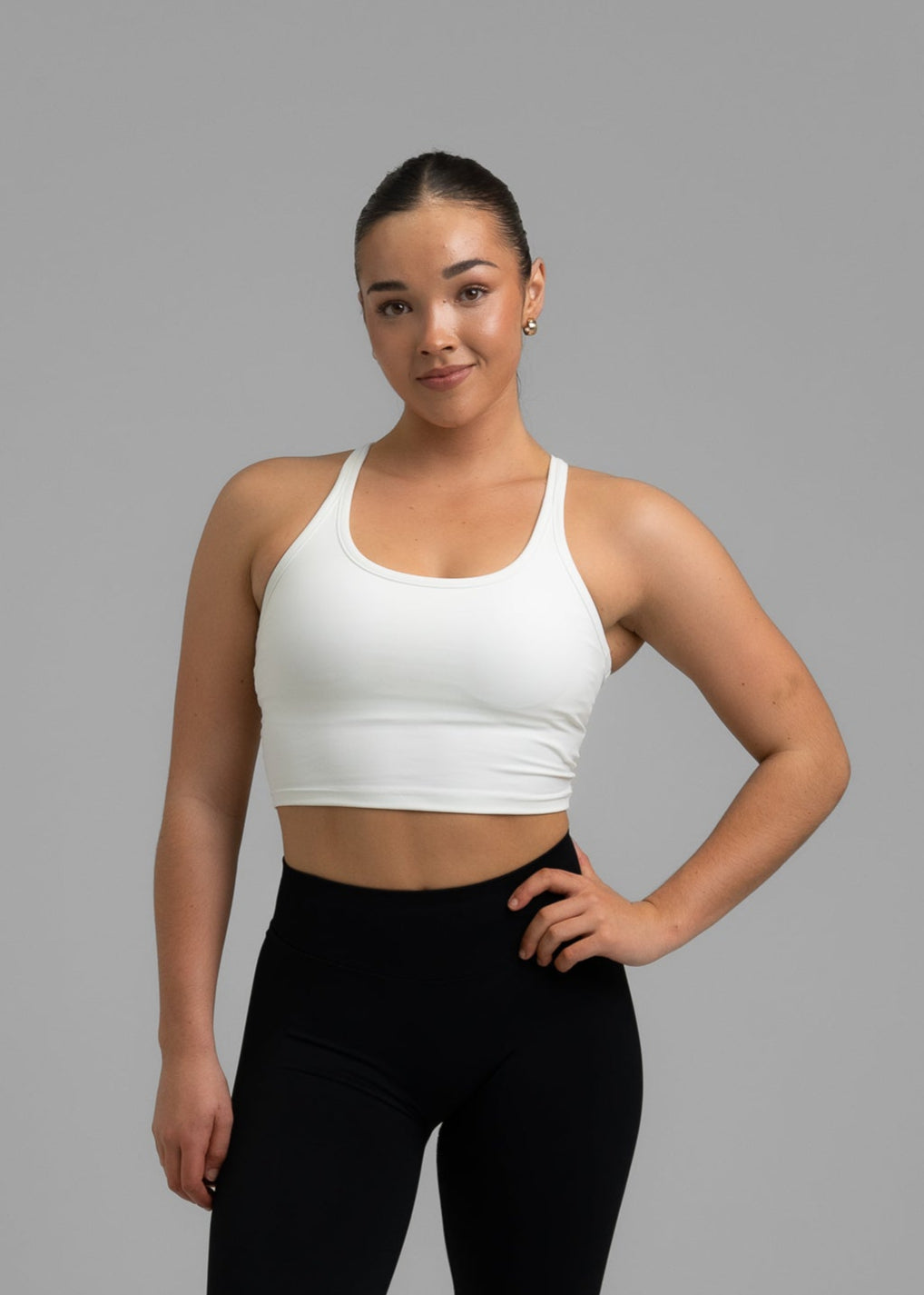 UrbanRacer Cropped Tank Top - White