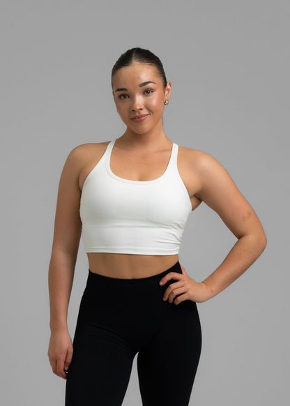 UrbanRacer Cropped Tank Top - White