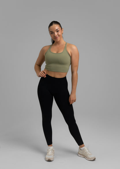 UrbanRacer Cropped Tank Top - Olive